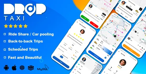 Droptaxi white label mobile taxi app software script