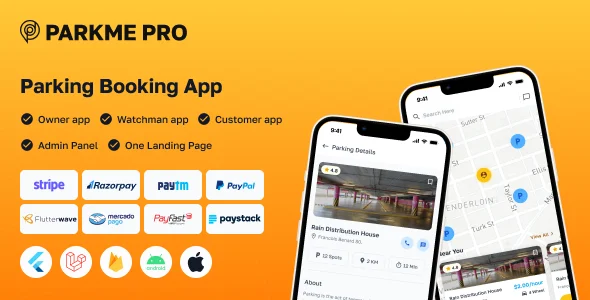ParkMePRO - Flutter Complete Car Parking App with Owner and WatchMan app