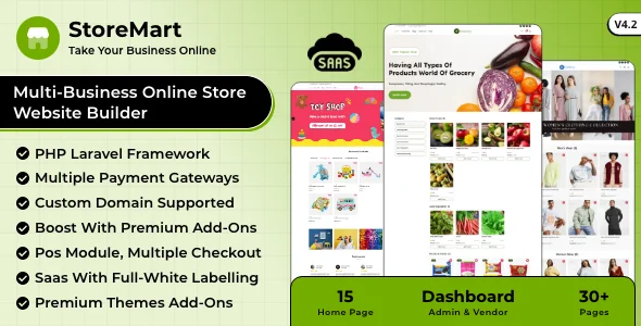 StoreMart SaaS - Online Product Selling Business Website Builder