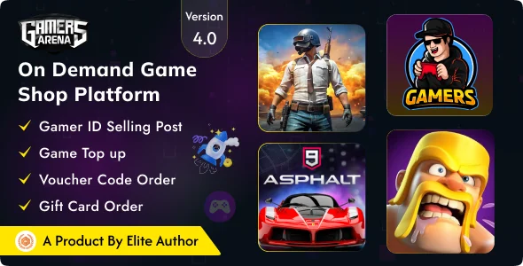 Gamers Arena - Digital Online Game Store, Game Top Up , Voucher & Gamer ID Selling Tools