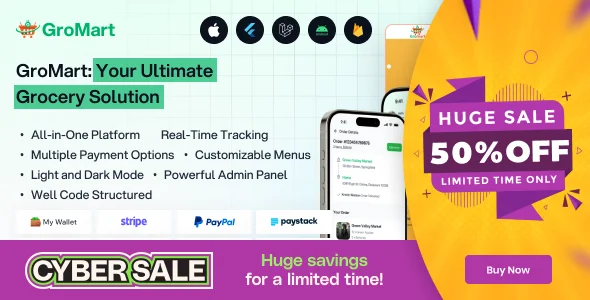 GroMart | Grocery Store App | Grocery Delivery | Multivendor Grocery Flutter App