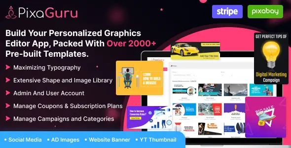 PixaGuru - SAAS Platform to Create Graphics, Images, Social Media Posts, Ads, Banners, & Stories