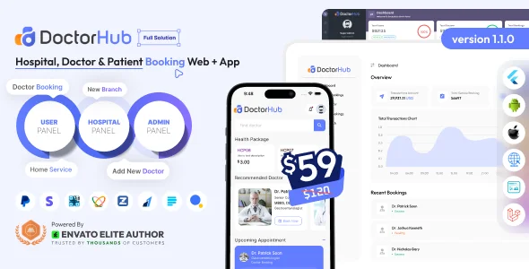 DoctorHub – Hospital, Doctor & Patient Booking Full Solution