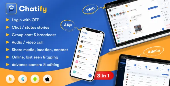 Whatsapp Clone Full Chat & Call App | Android & iOS Flutter app with Firebase Backend - Chatify