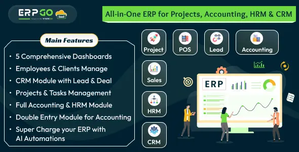 ERPGo SaaS - All In One Business ERP With Project, Account, HRM, CRM & POS