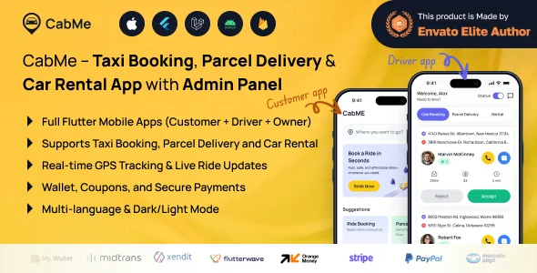 CabME - Flutter Complete Taxi app | Taxi Booking Solution