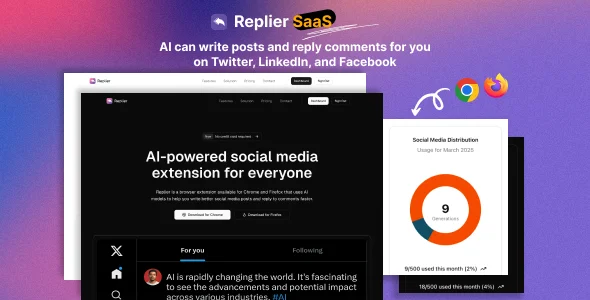 Replier SaaS - AI Content Generator for Social Media