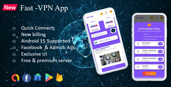 Fast-Pro VPN App | VPN Unblock Proxy | VPN In App Purchase | High Secure VPN | Admob Ads