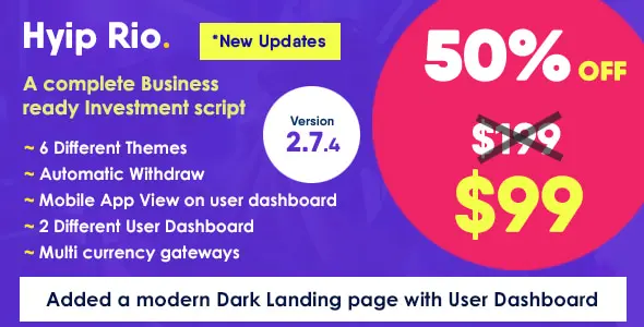 Hyip Rio - Advanced Hyip Investment Scheme With Ranking System and Automatic Withdraw