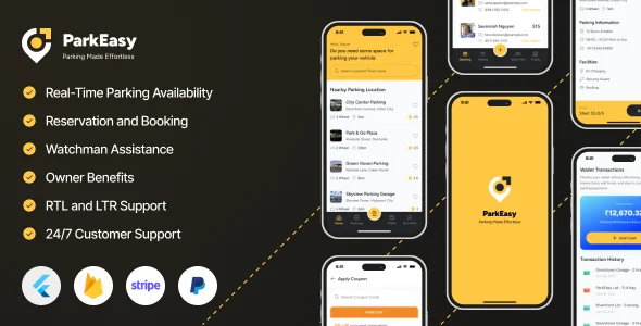 ParkEasy | Flutter Complete Parking App | Parking spot Booking App with complete Soultion