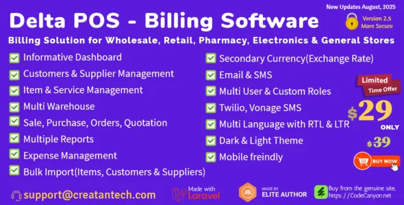Delta POS- Invoicing, Billing & Inventory Management System with GST & CRM