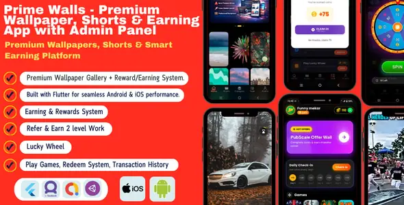 Prime Walls v1.0 - Ultimate Wallpaper, Shorts & Earning App