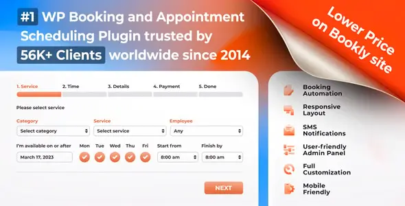 Bookly PRO v9.7 – Appointment Booking and Scheduling Software System