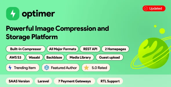 Optimer v3.1.0 - Advanced Image Compression + Cloud Storage Platform | SAAS | PHP