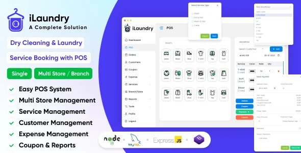 iLaundry v1.3 - Dry Cleaning & Laundry Service Booking with POS