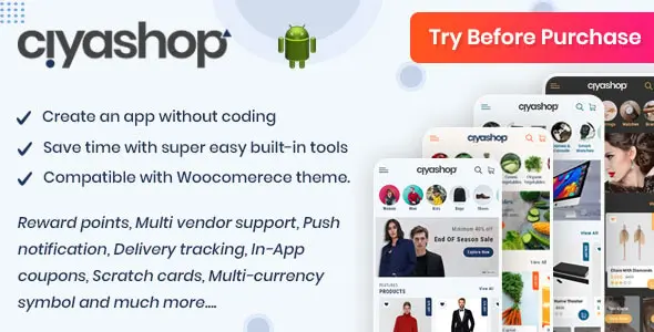CiyaShop v5.17 - Native Android Application based on WooCommerce