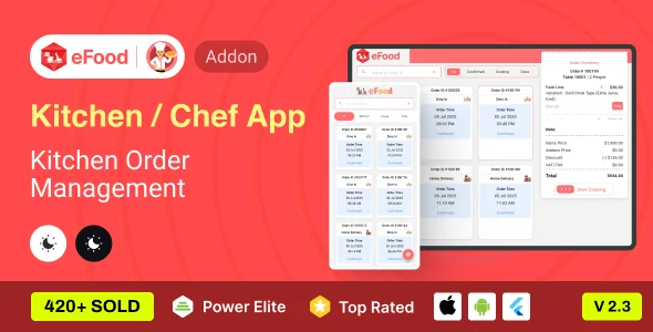 eFood - Kitchen/Chef App v2.3