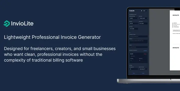 InvioLite - Lightweight Professional Invoice Generator