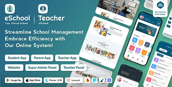 eSchool v3.3.6 - Virtual School Management System Flutter App with Laravel Admin Panel