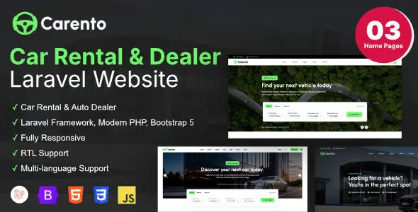 Carento v1.2.2 - Car Rental Booking Laravel System