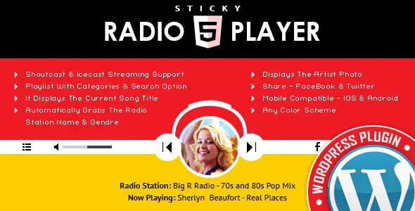 Sticky Radio Player WordPress Plugin v3.5
