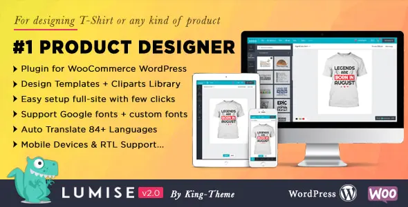 Lumise Product Designer v2.0.9 - WooCommerce WordPress