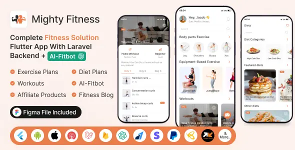 MightyFitness v11.0 - Complete Fitness Solution Flutter App With Laravel Backend + ChatGPT (AIFitbot