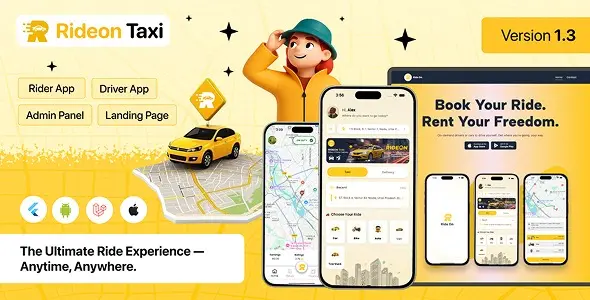 RideOn Taxi v1.3 – Complete Taxi Booking Solution - nulled