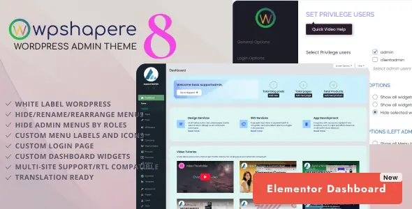 WPShapere v8.0.3 - Wordpress Admin Theme