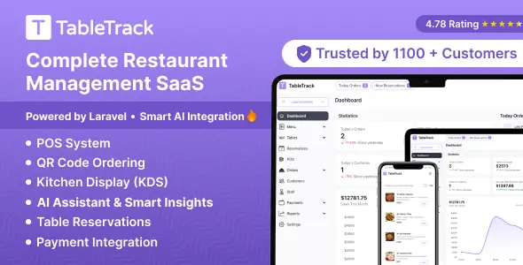 TableTrack v1.3.02 - The Complete SaaS Restaurant Management Solution - nulled