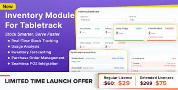Inventory Module for Tabletrack