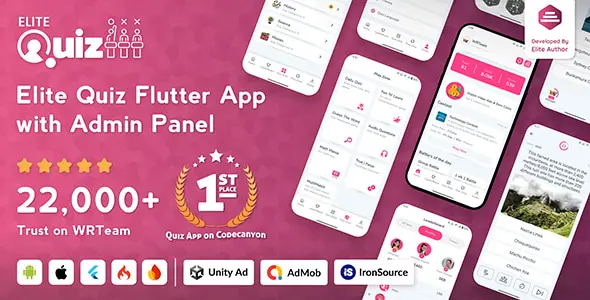 Elite Quiz v2.3.7 - Trivia Quiz - Quiz Game - Flutter Full App + Admin Panel - nulled