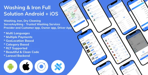 Clothes washing and laundry multi-vendor full app v4.0