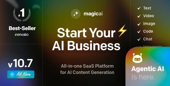 MagicAI v10.7 - OpenAI Content, Text, Image, Video, Chat, Voice, and Code Generator as SaaS