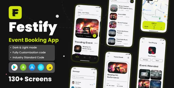 Festify v1.0 - Event Booking App React Native CLI Ui Kit