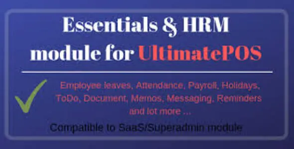Essentials & HRM (Human resource management)  - Module for UltimatePOS