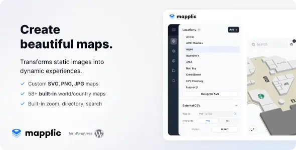 Mapplic v8.7.6 - Custom Interactive Map WordPress Plugin