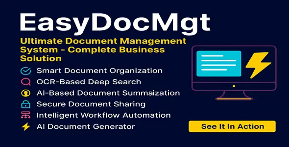 EasyDocMgt 7.3 – AI-Powered Document Management System with File Sharing, Workflow, and OCR