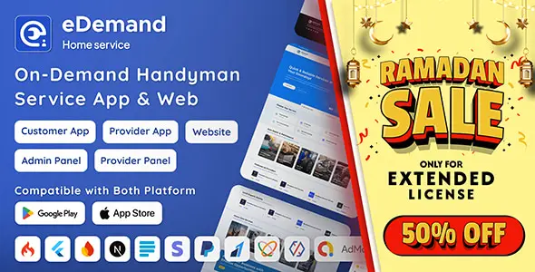 eDemand v4.6.0 - Multi Vendor On Demand Handy Services - nulled