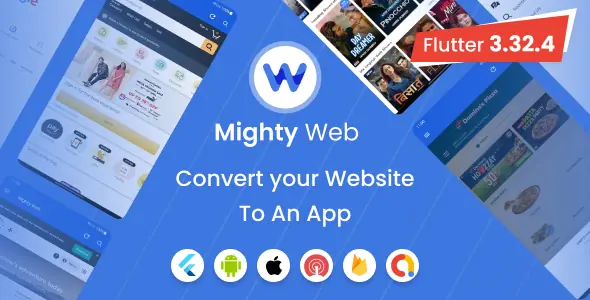 Mighty Web Webview: Web to App Convertor(Flutter + Admin Panel)