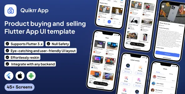 Quikrr UI template | Classified App in Flutter | Product Buying & Selling App Template