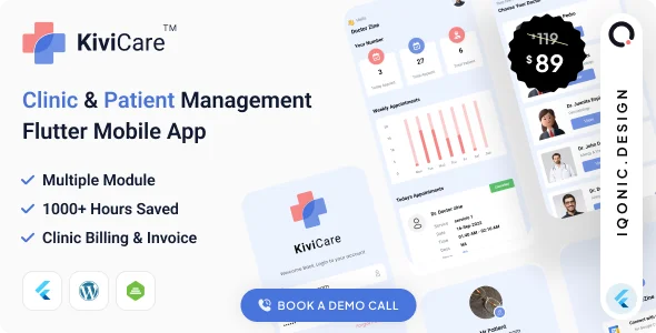 KiviCare(TM) Flutter 3.x App - Clinic & Patient Management System for Flutter and WordPress